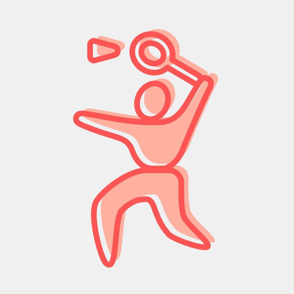 Icon badminton. Olympics Sports elements. Icon in two tone style. vector
