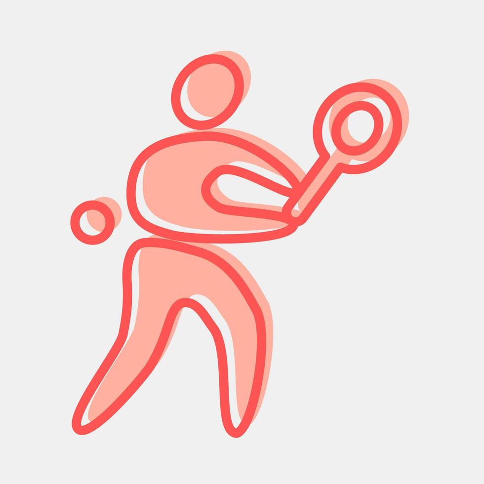 Icon tennis. Olympics Sports elements. Icon in two tone style. vector