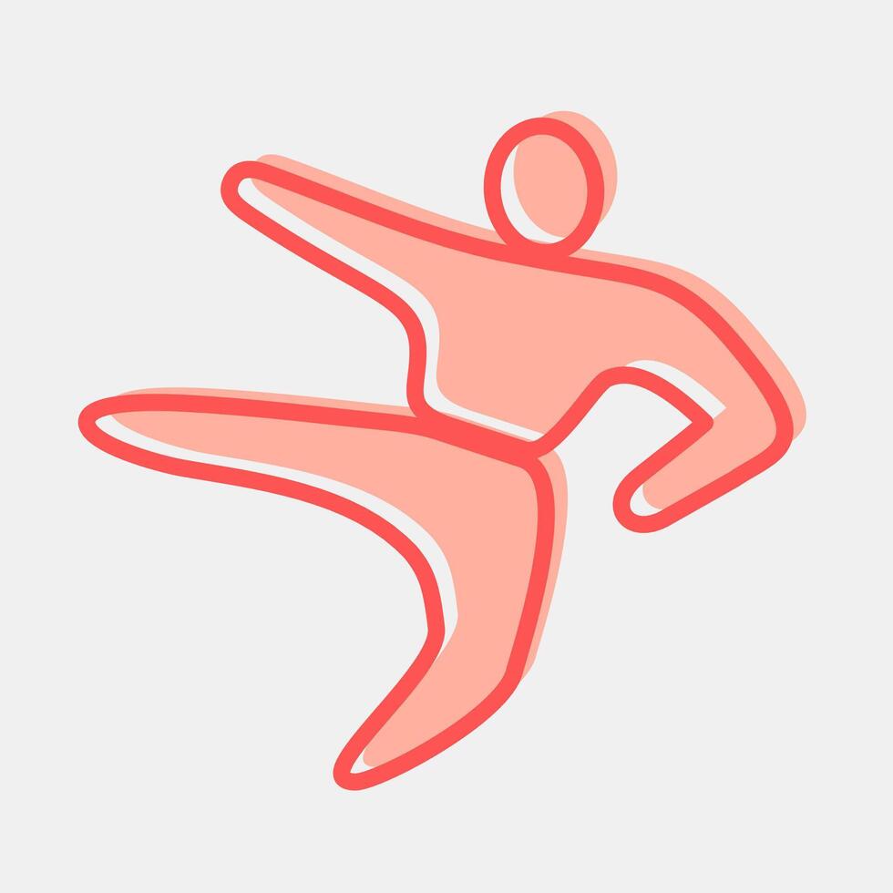 Icon taekwondo. Olympics Sports elements. Icon in two tone style. vector