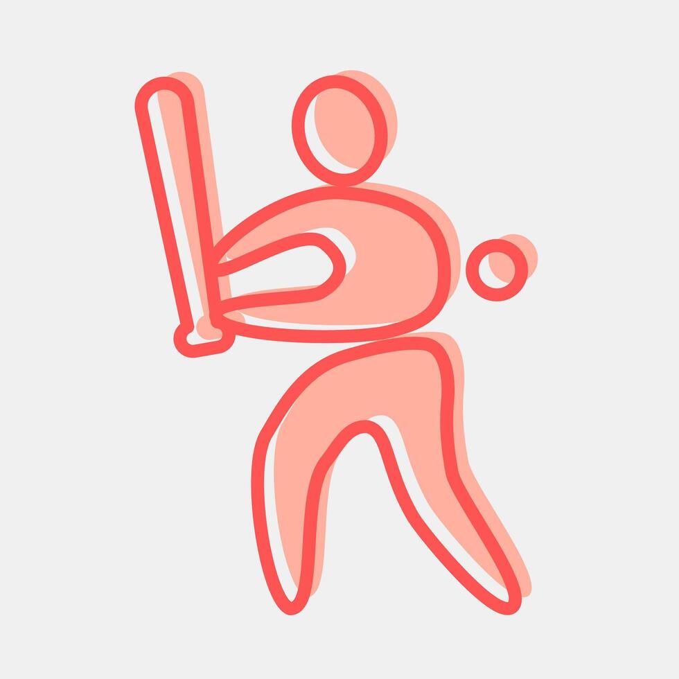 Icon baseball. Olympics Sports elements. Icon in two tone style. vector