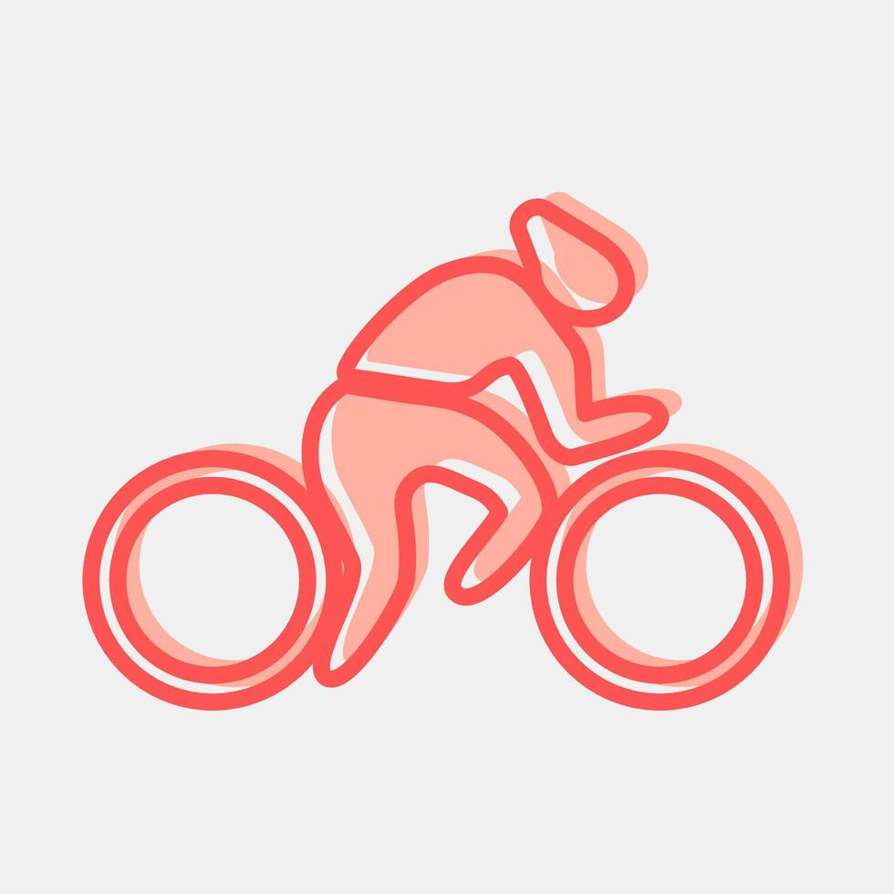 Icon bicycle. Olympics Sports elements. Icon in two tone style. vector