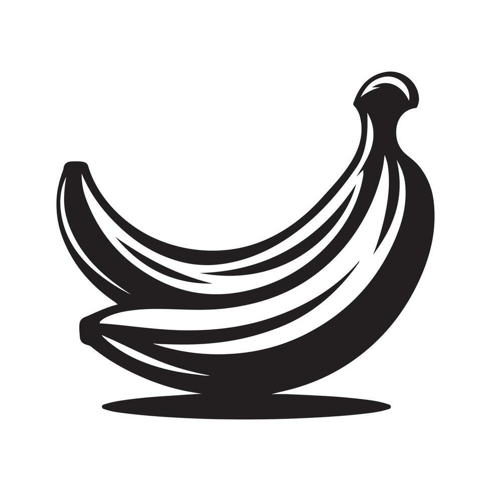 Digital Banana Silhouette for Projects vector