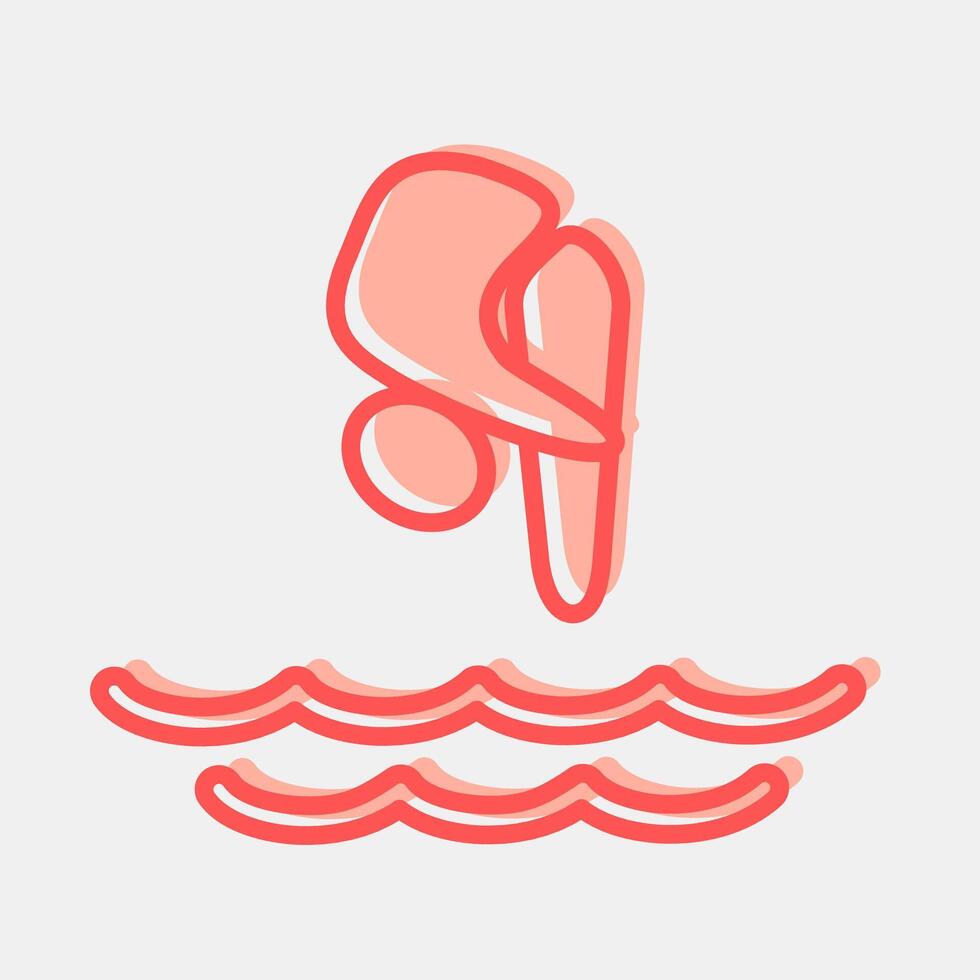 Icon diving. Olympics Sports elements. Icon in two tone style. vector