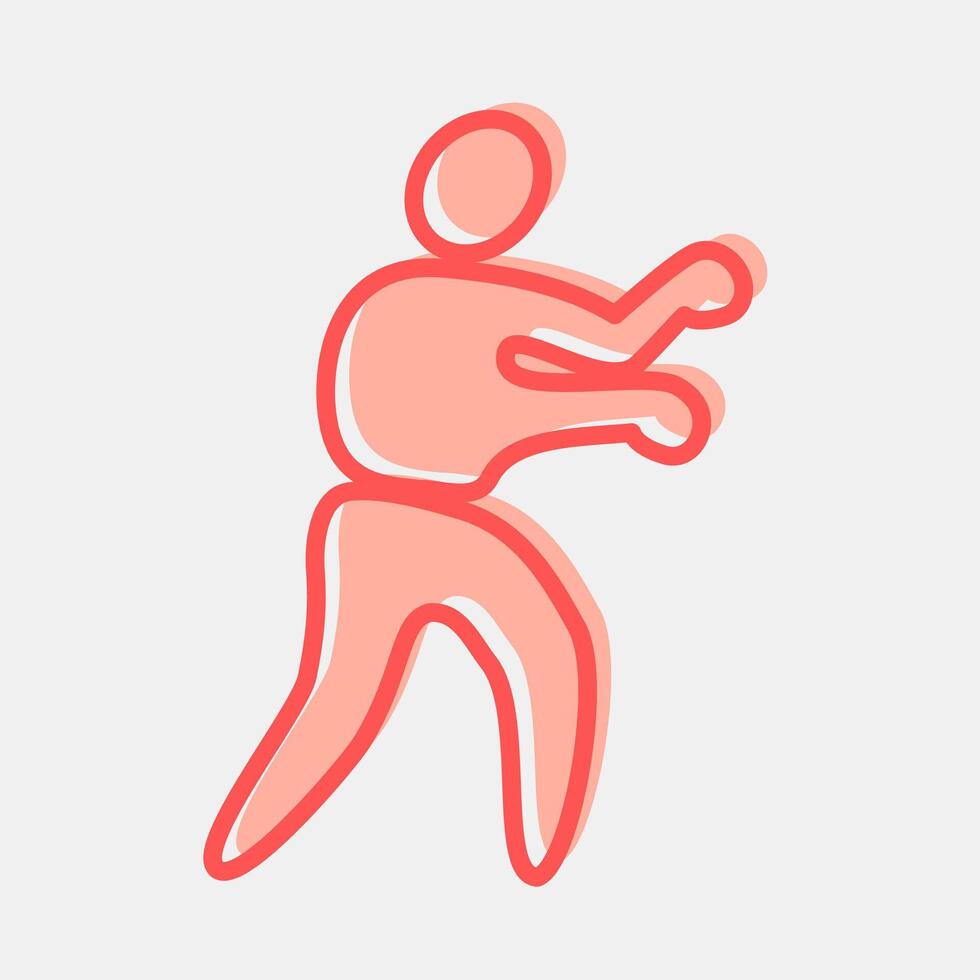 Icon boxing. Olympics Sports elements. Icon in two tone style. vector