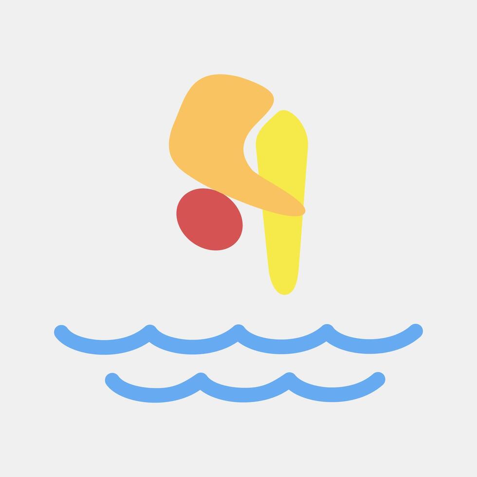 Icon diving. Olympics Sports elements. Icon in flat style. vector