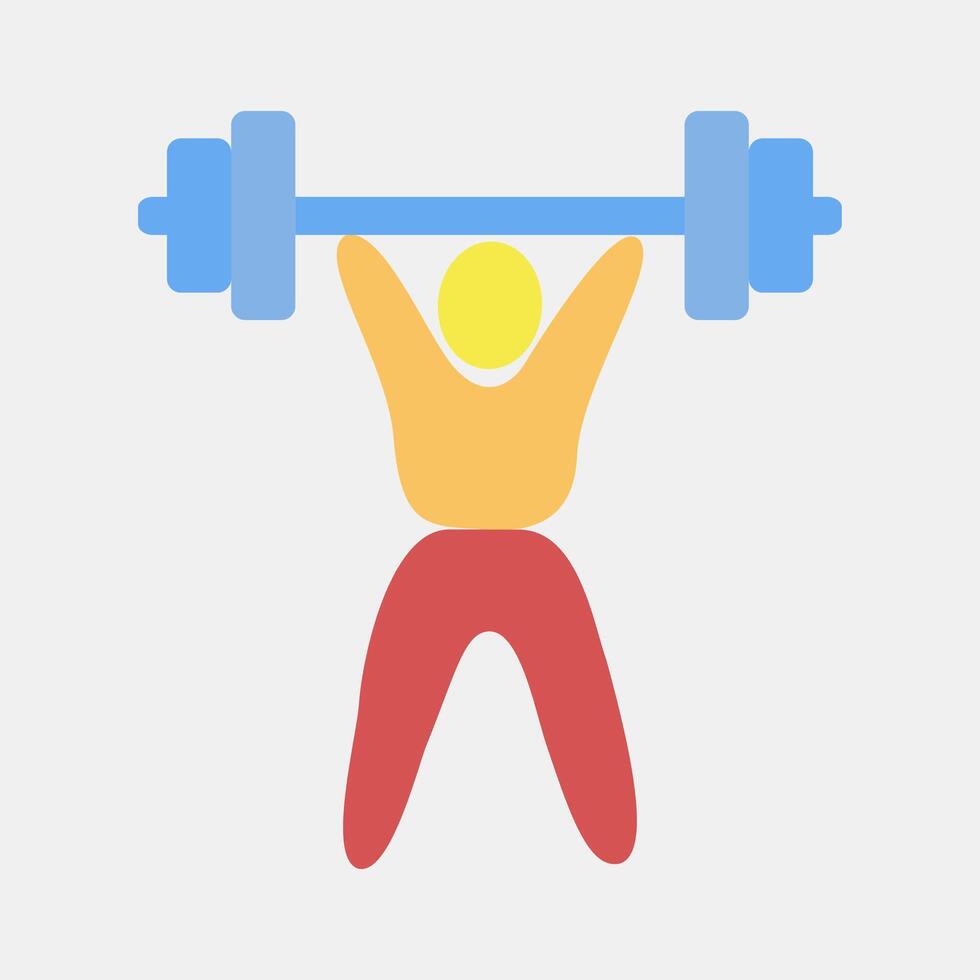 Icon weight lifting. Olympics Sports elements. Icon in flat style. vector