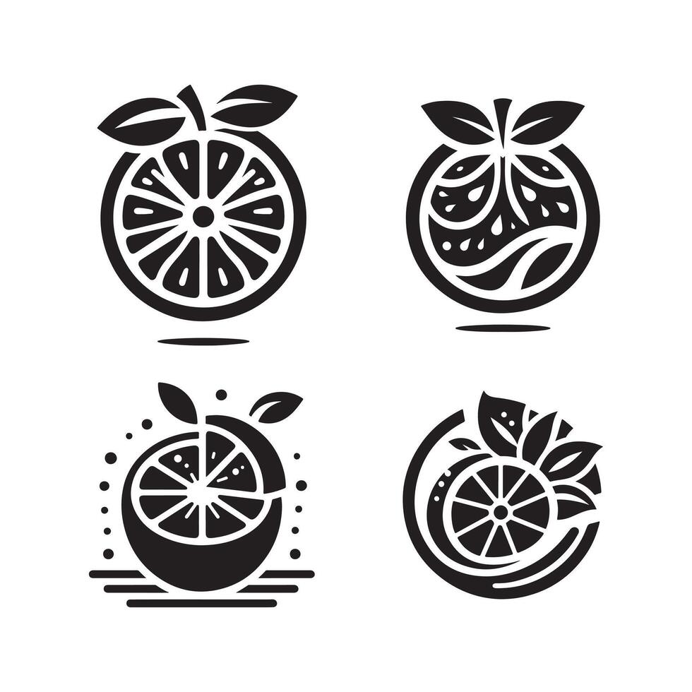 Unique Orange Silhouette for Logos vector