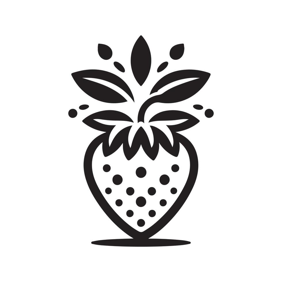 Strawberry Silhouette for Food Design vector