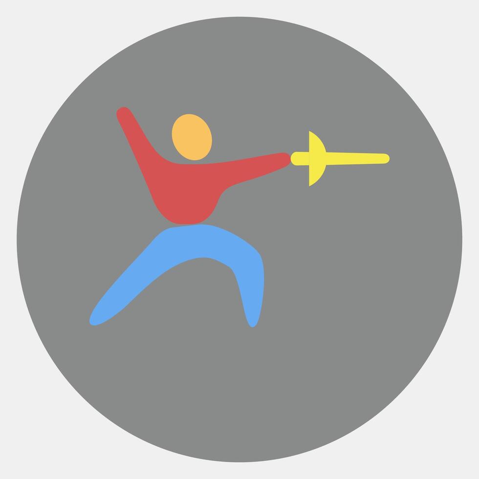 Icon fencing. Olympics Sports elements. Icon in color mate style. vector