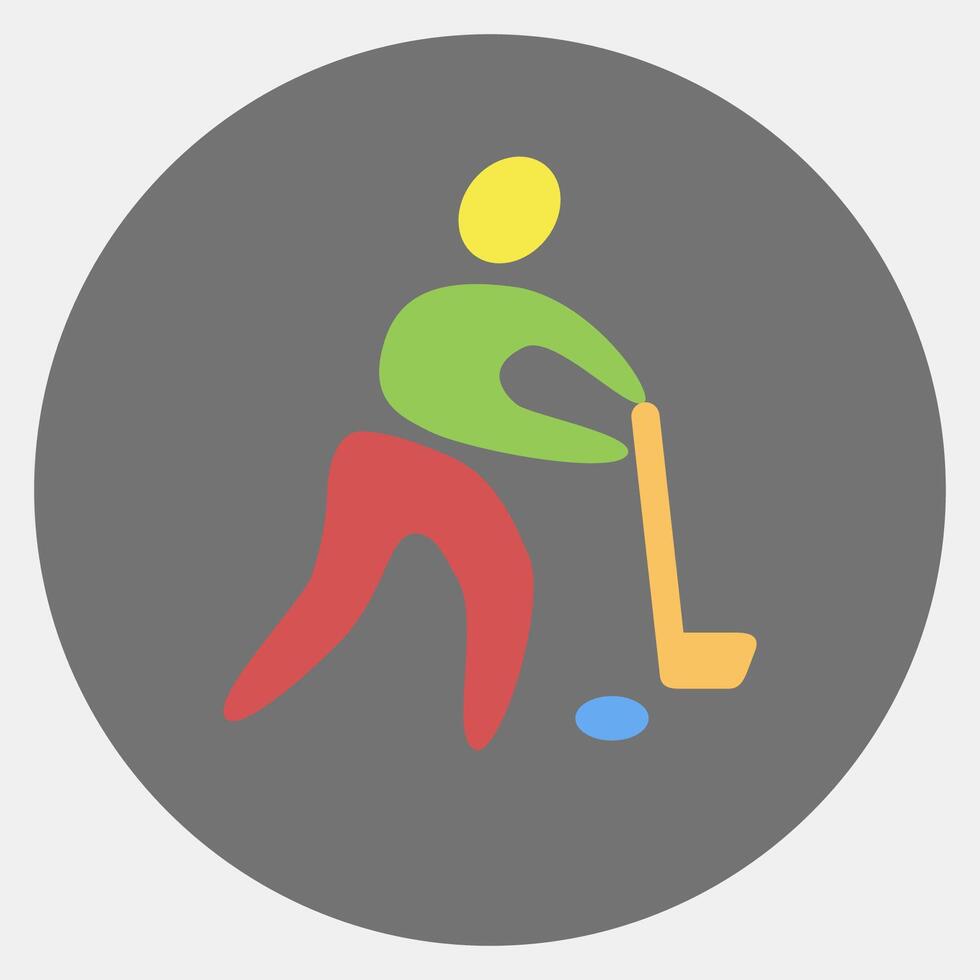 Icon hockey. Olympics Sports elements. Icon in color mate style. vector