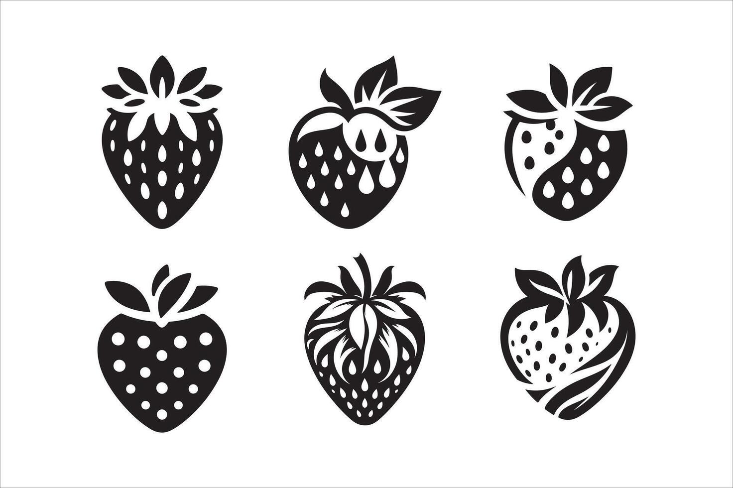 Bold and Bright Strawberry Silhouette vector