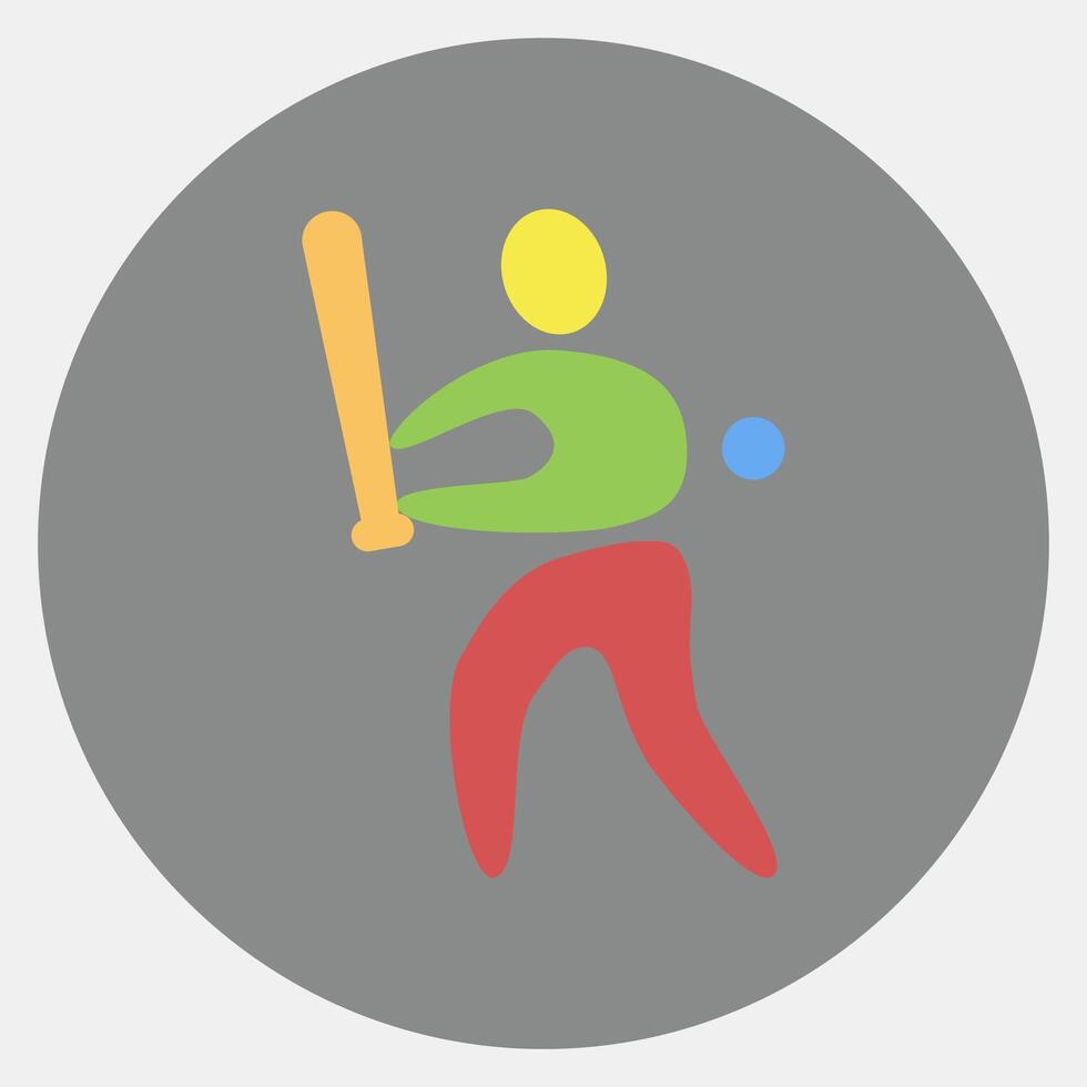 Icon baseball. Olympics Sports elements. Icon in color mate style. vector