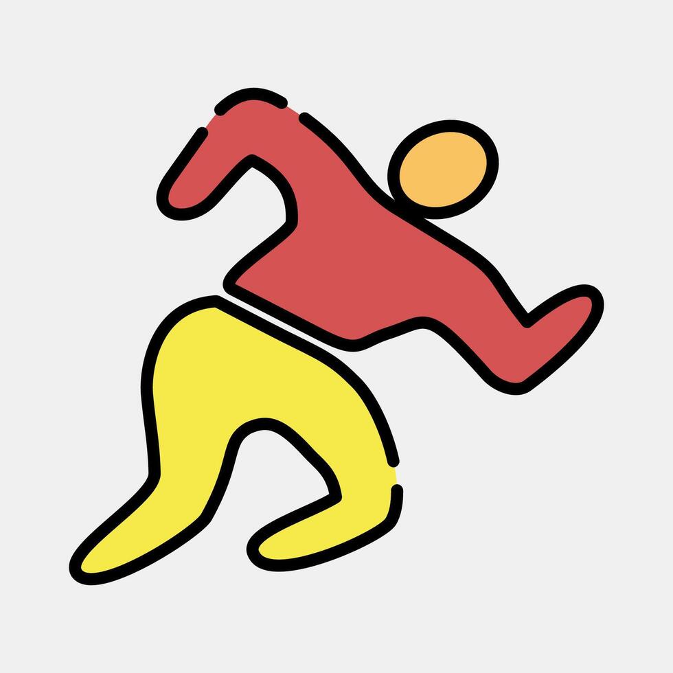 Icon run. Olympics Sports elements. Icon in filled line style. vector