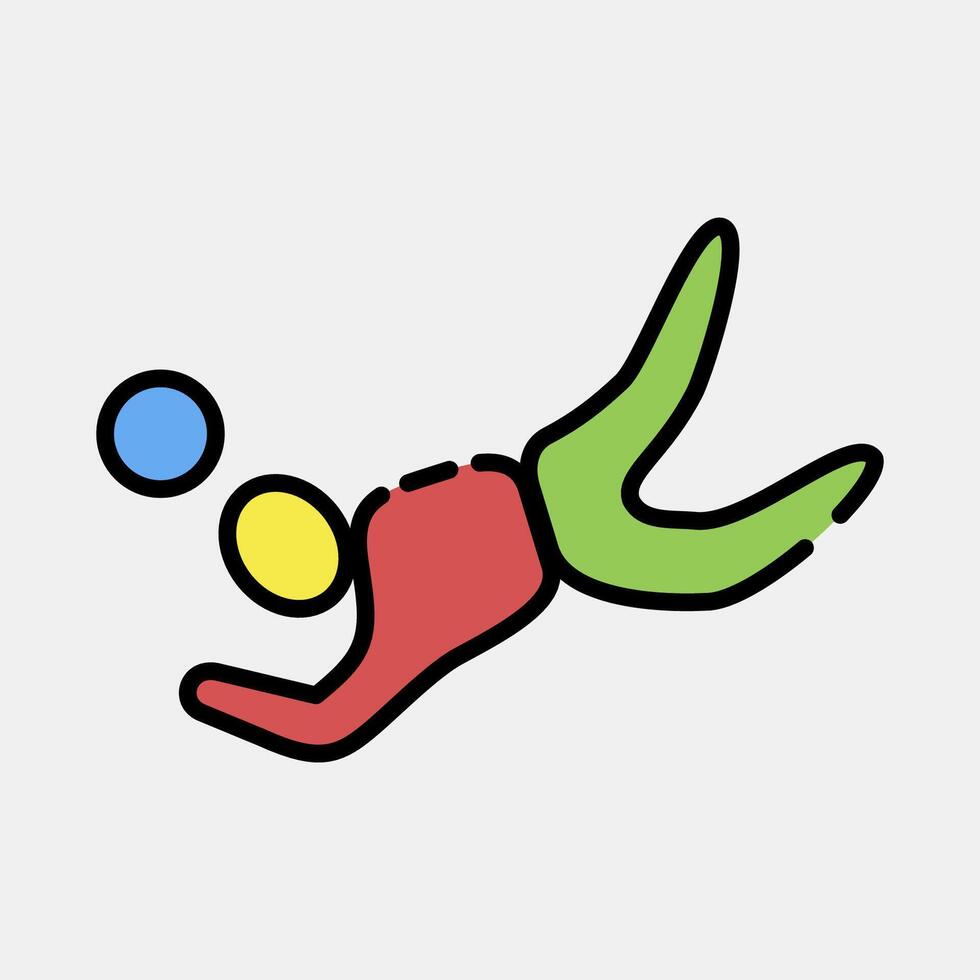 Icon beach volleyball. Olympics Sports elements. Icon in filled line style. vector