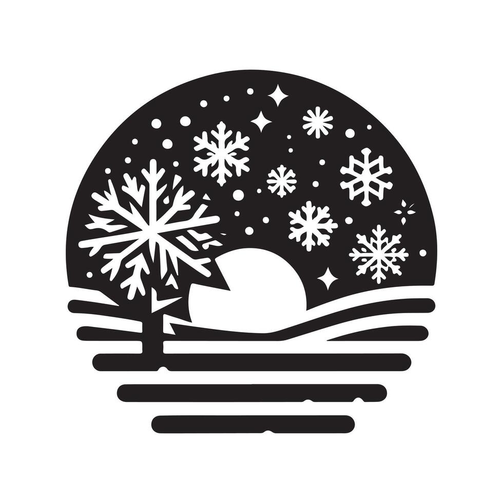 Black Snowflakes Design for Winter Themes vector