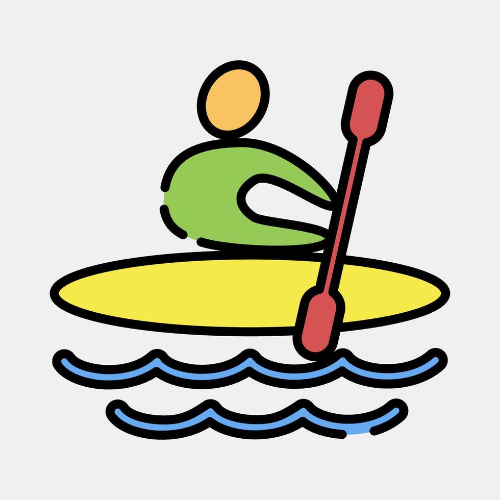 Icon rowing. Olympics Sports elements. Icon in filled line style. vector