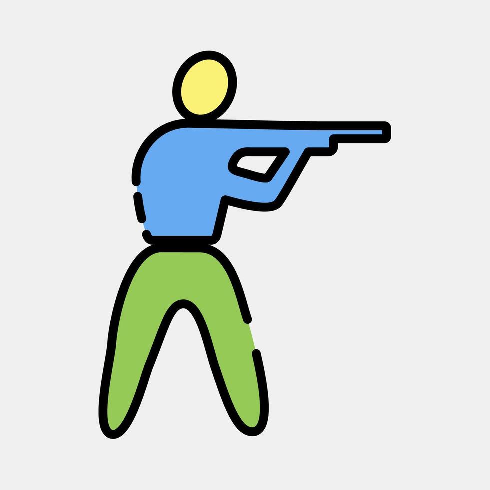 Icon shooting. Olympics Sports elements. Icon in filled line style. vector