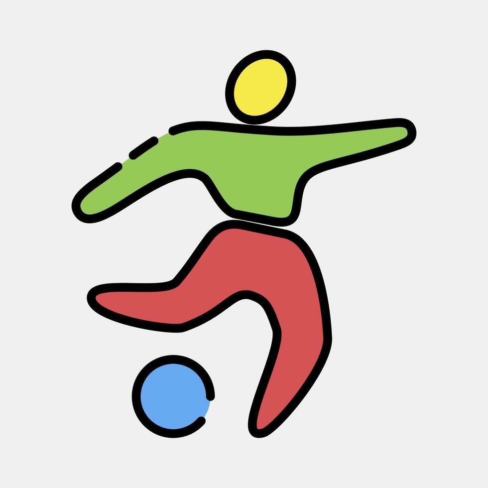 Icon football. Olympics Sports elements. Icon in filled line style. vector