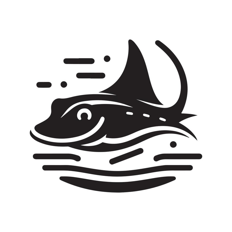 High Resolution Black Stingray Design vector