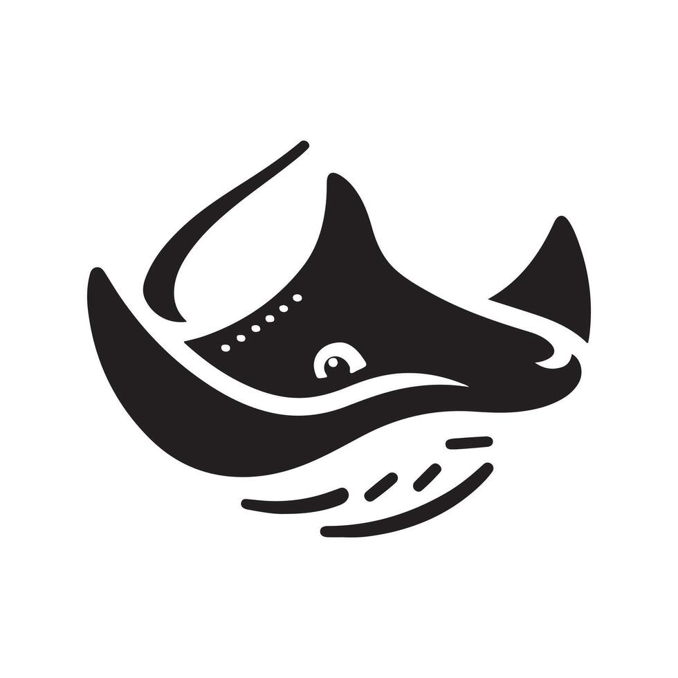 Black Stingray Art for Commercial Use vector