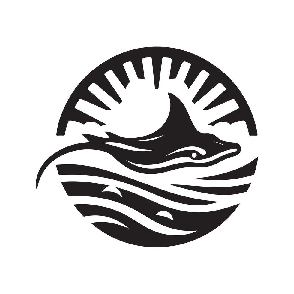 Unique Stingray Black Illustration vector