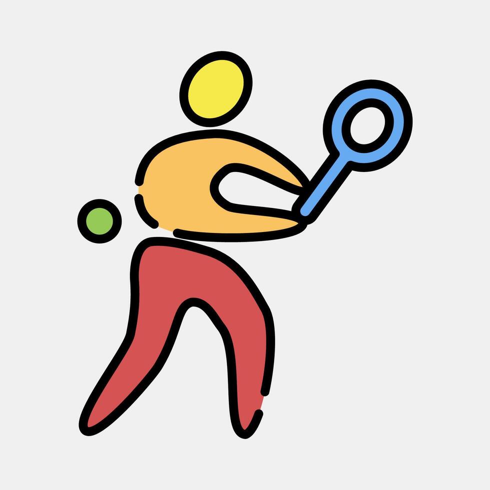 Icon tennis. Olympics Sports elements. Icon in filled line style. vector