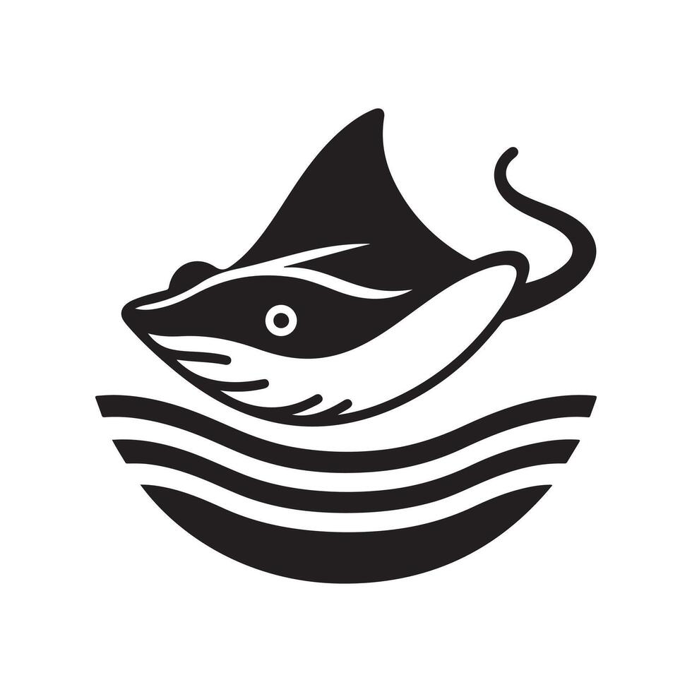 Stunning Black Stingray Design Image vector