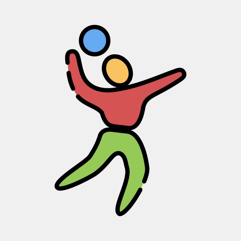 Icon volleyball. Olympics Sports elements. Icon in filled line style. vector