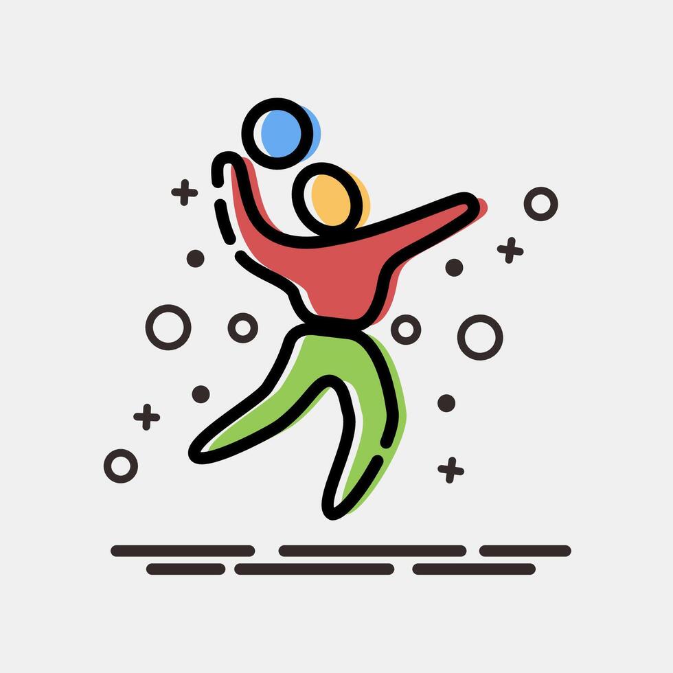 Icon volleyball. Olympics Sports elements. Icon in MBE style. vector