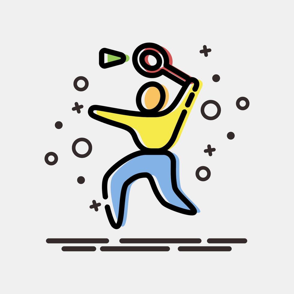 Icon badminton. Olympics Sports elements. Icon in MBE style. vector
