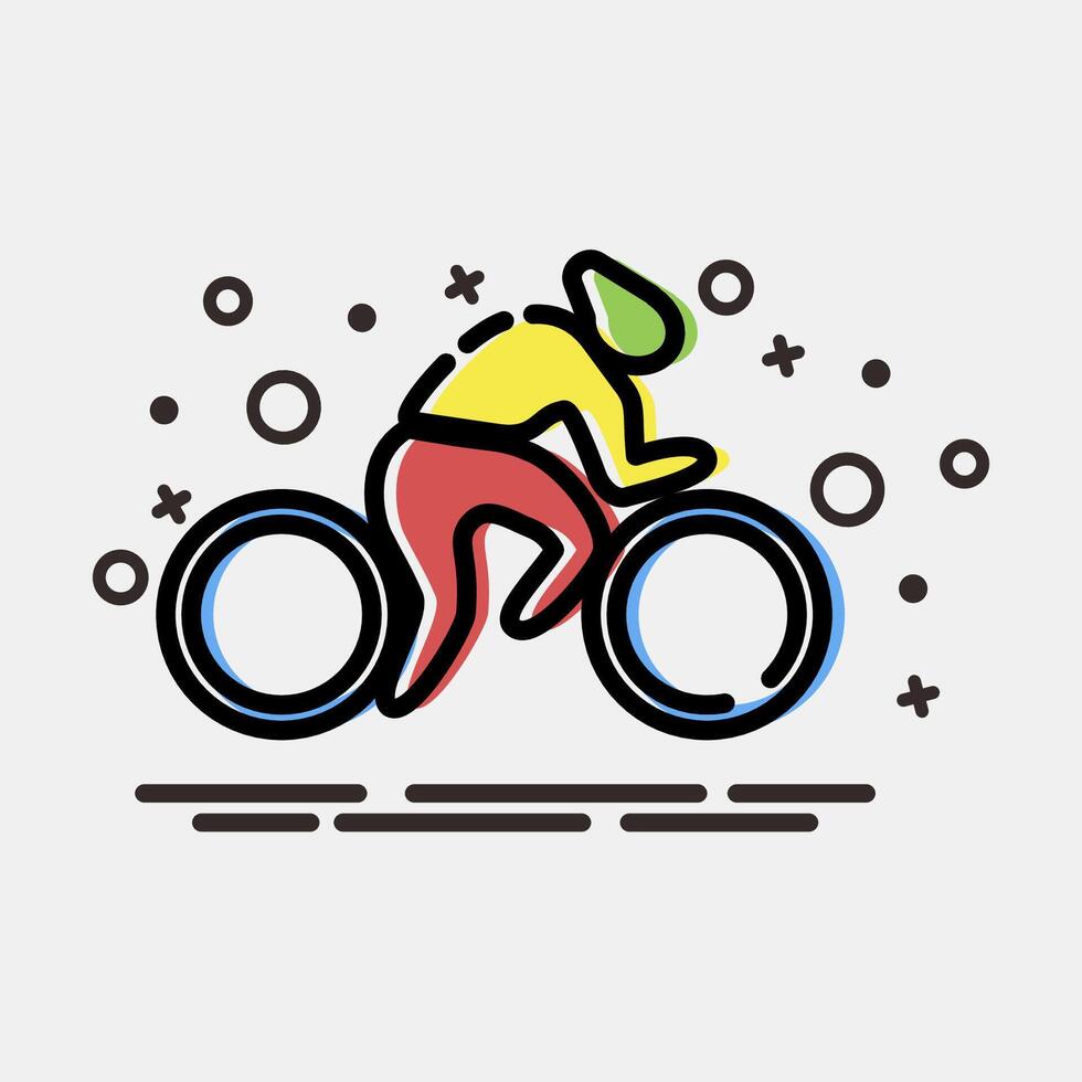 Icon bicycle. Olympics Sports elements. Icon in MBE style. vector