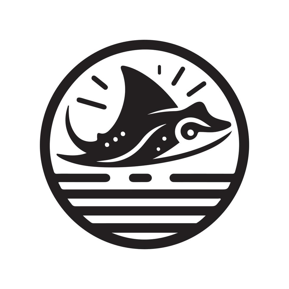 Digital Black Stingray Artwork vector