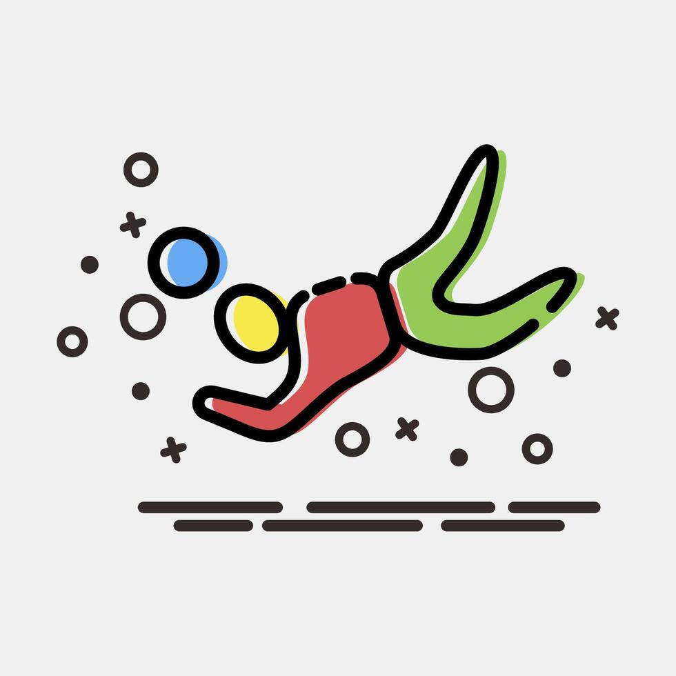 Icon beach volleyball. Olympics Sports elements. Icon in MBE style. vector