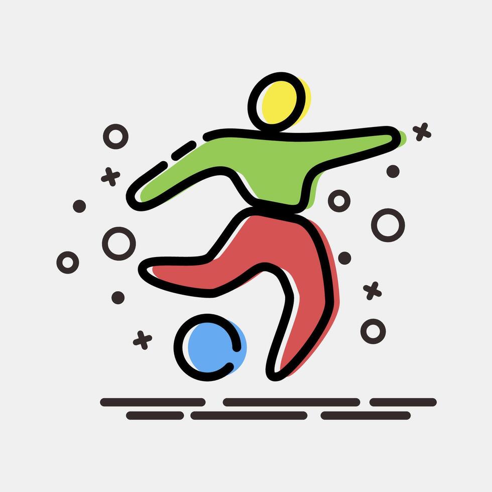 Icon football. Olympics Sports elements. Icon in MBE style. vector