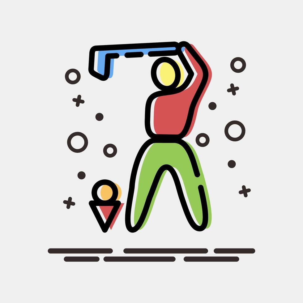 Icon golf. Olympics Sports elements. Icon in MBE style. vector