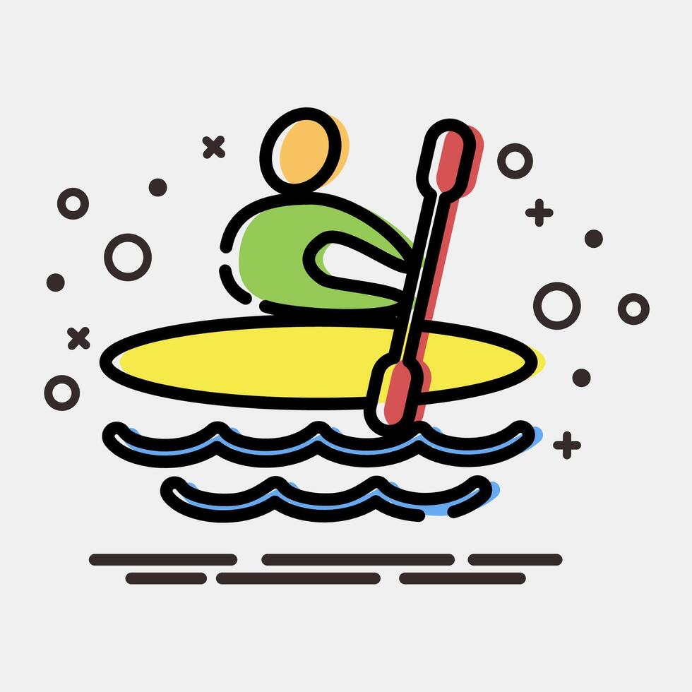 Icon rowing. Olympics Sports elements. Icon in MBE style. vector