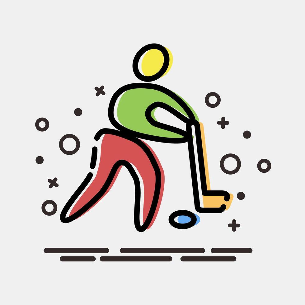 Icon hockey. Olympics Sports elements. Icon in MBE style. vector