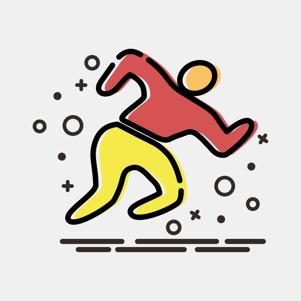 Icon run. Olympics Sports elements. Icon in MBE style. vector