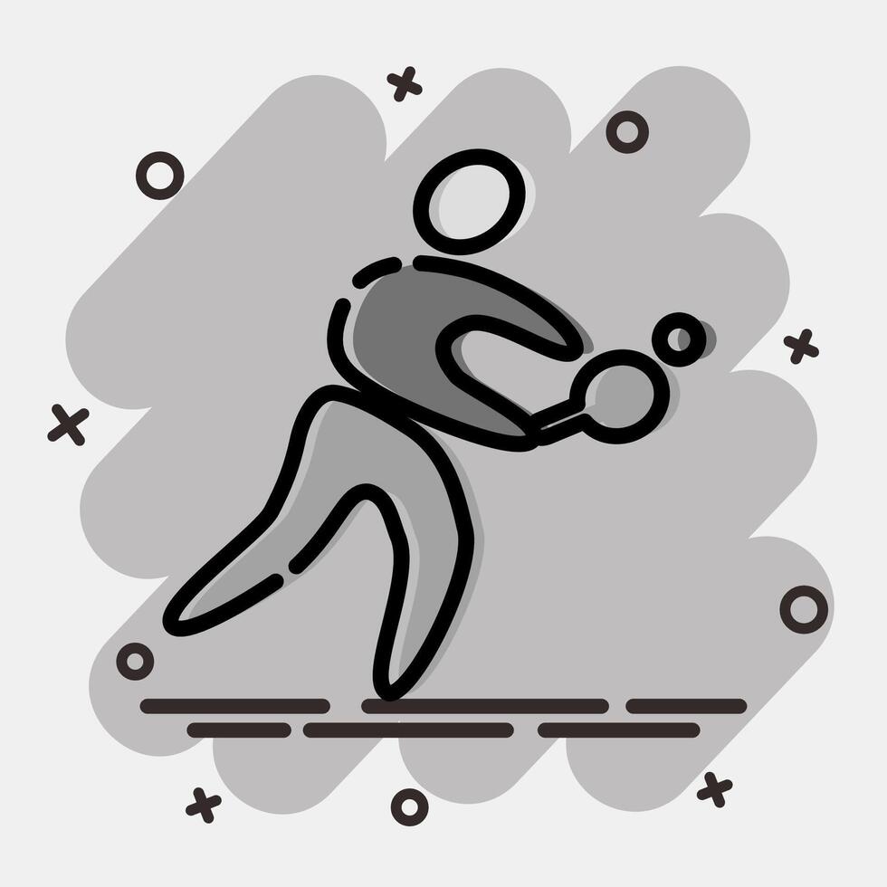 Icon table tennis. Olympics Sports elements. Icon in comic style. vector