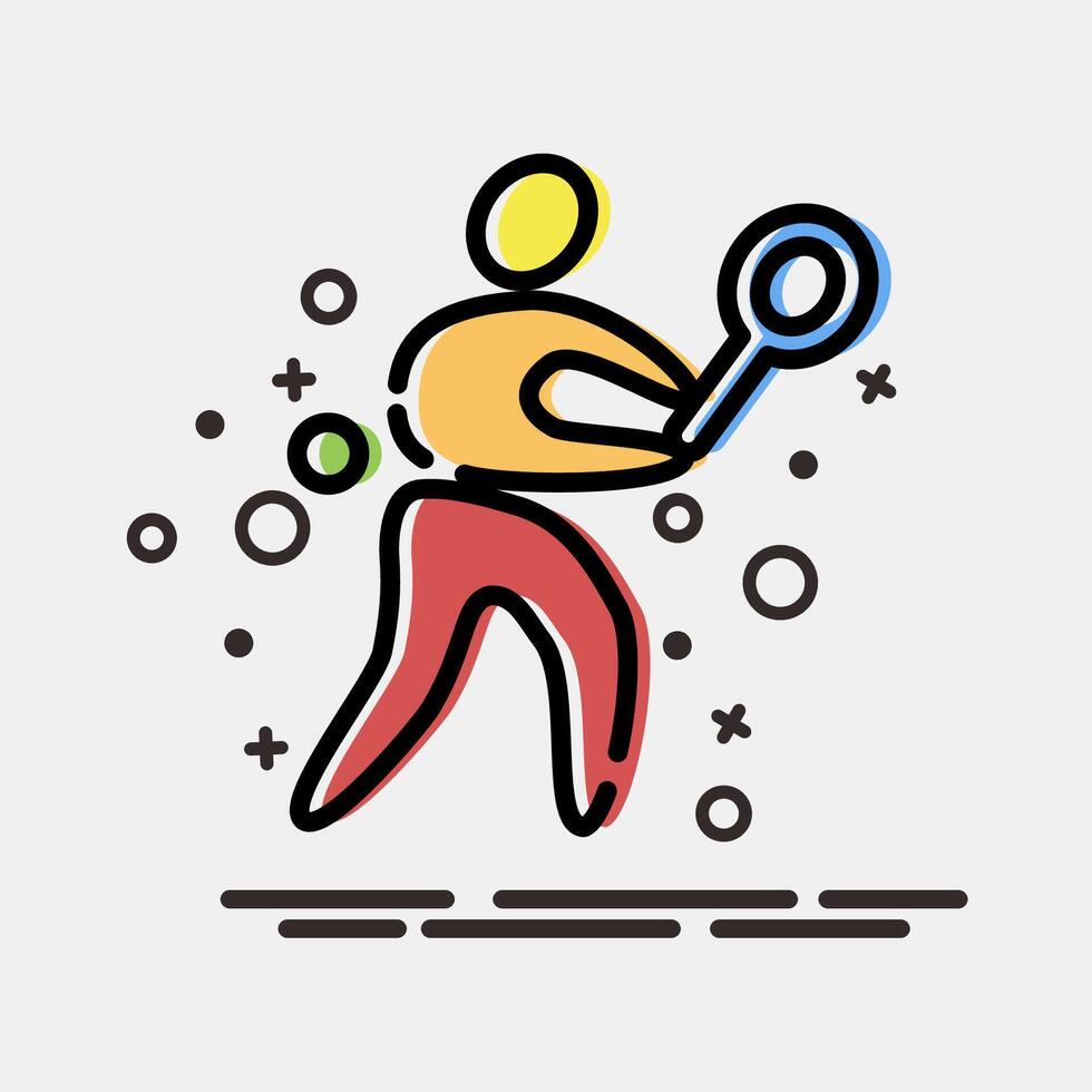 Icon tennis. Olympics Sports elements. Icon in MBE style. vector
