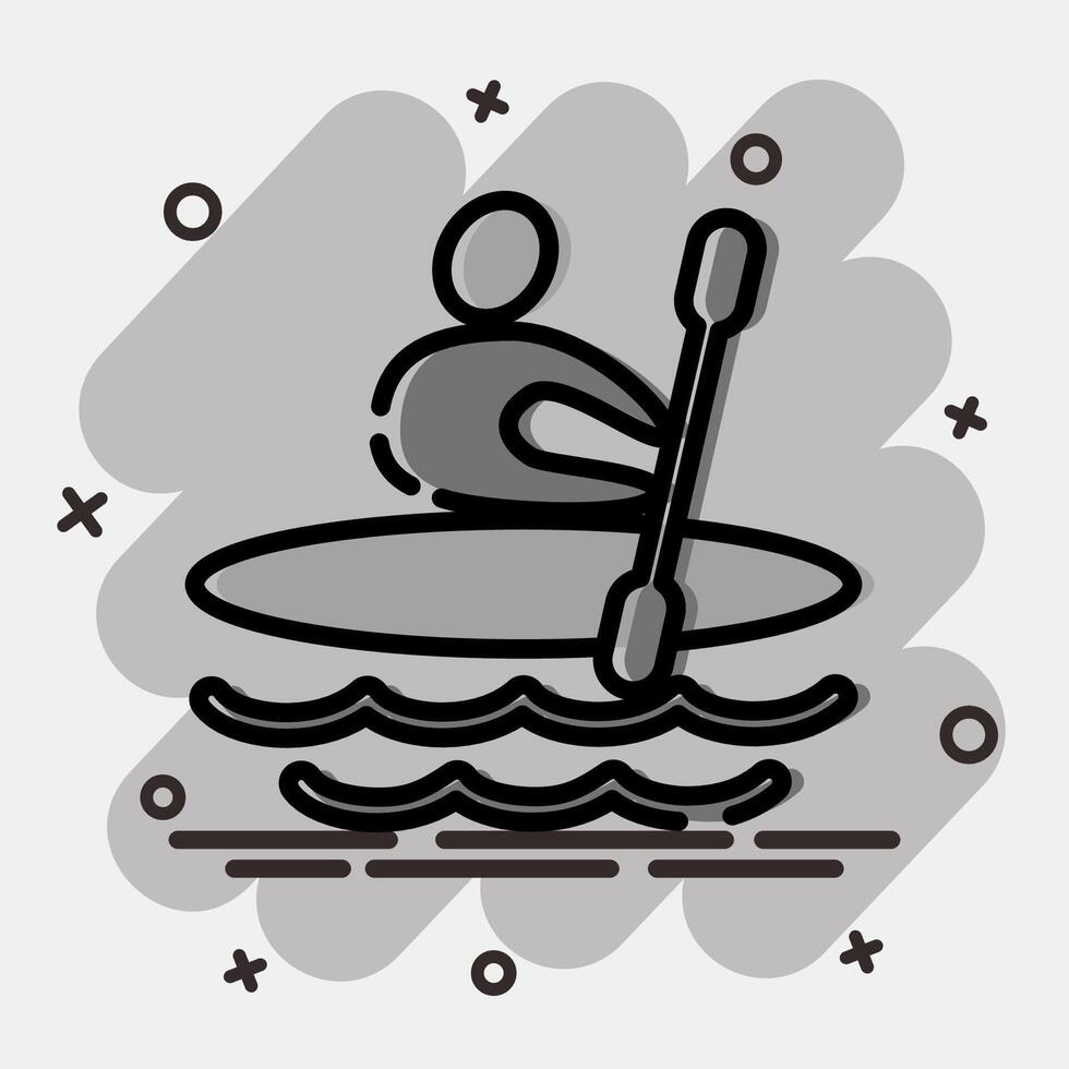 Icon rowing. Olympics Sports elements. Icon in comic style. vector