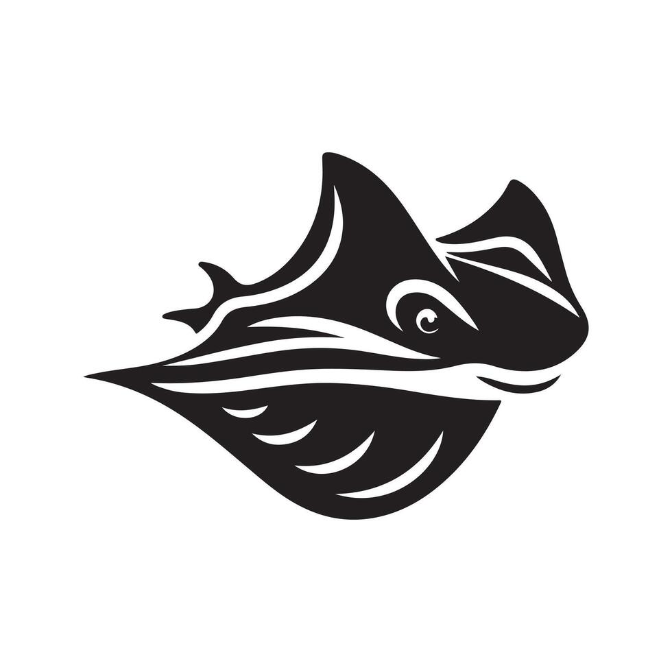 Customizable Black Stingray Design vector