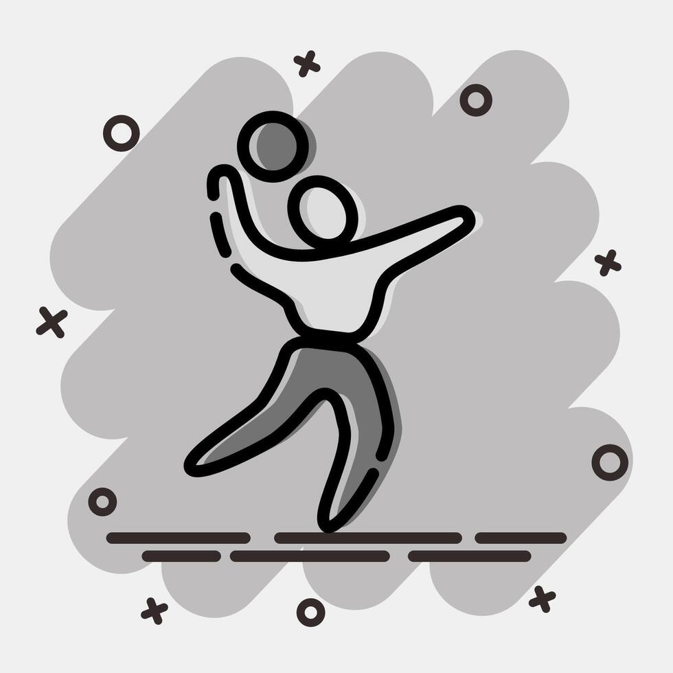Icon volleyball. Olympics Sports elements. Icon in comic style. vector