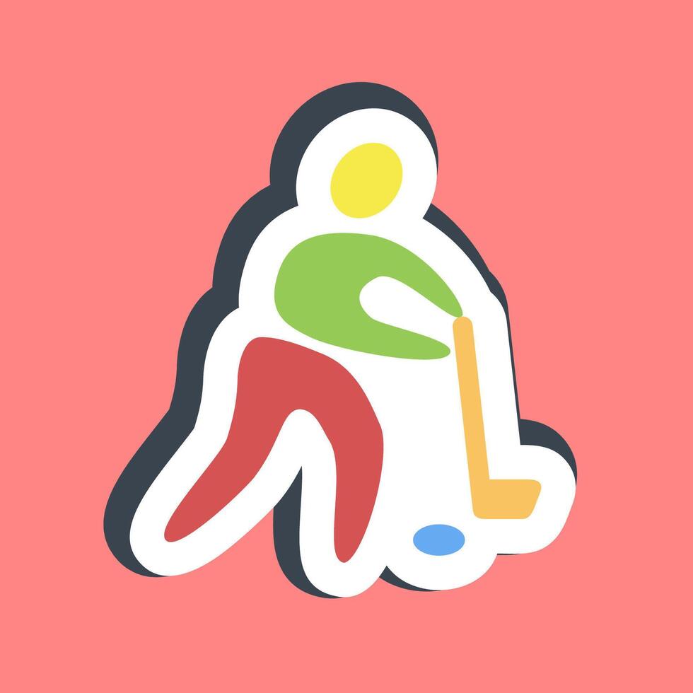 Sticker hockey. Olympics Sports elements. vector