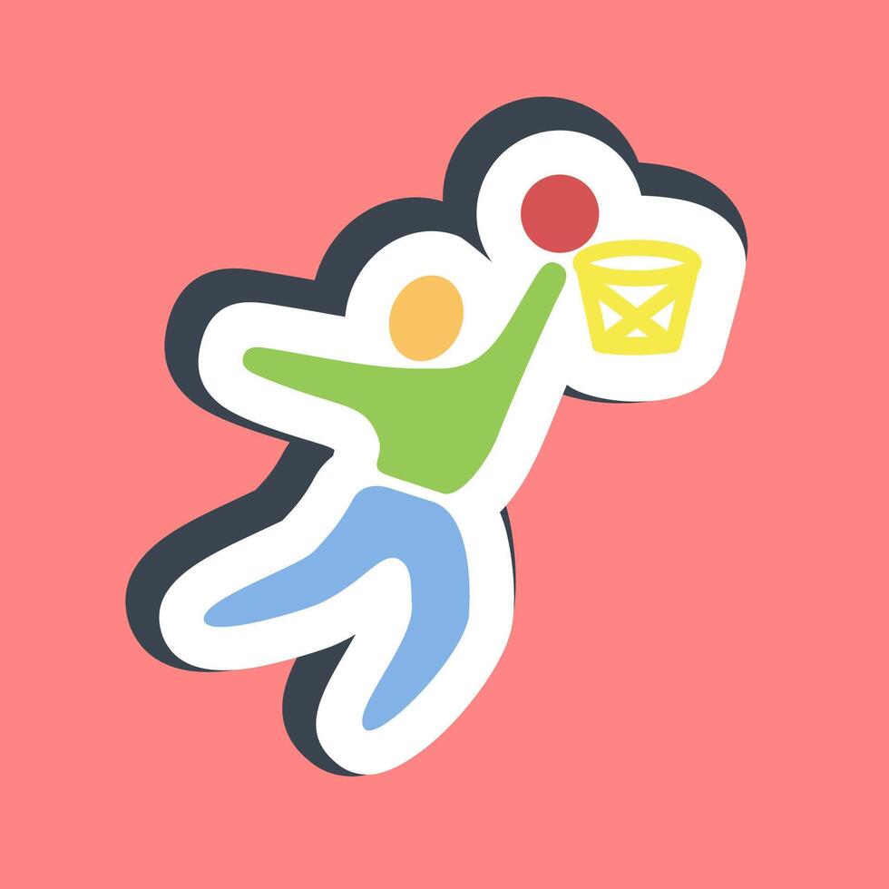 Sticker basketball. Olympics Sports elements. vector