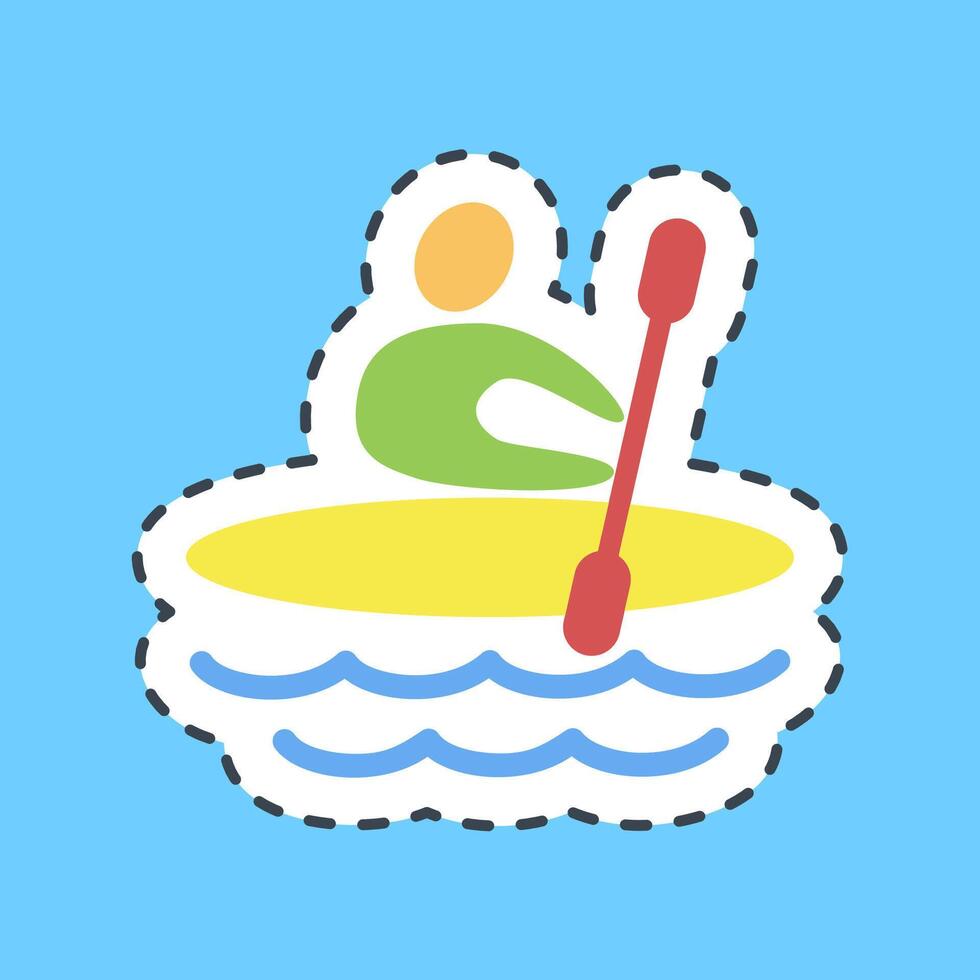 Cutting line sticker rowing. Olympics Sports elements. vector