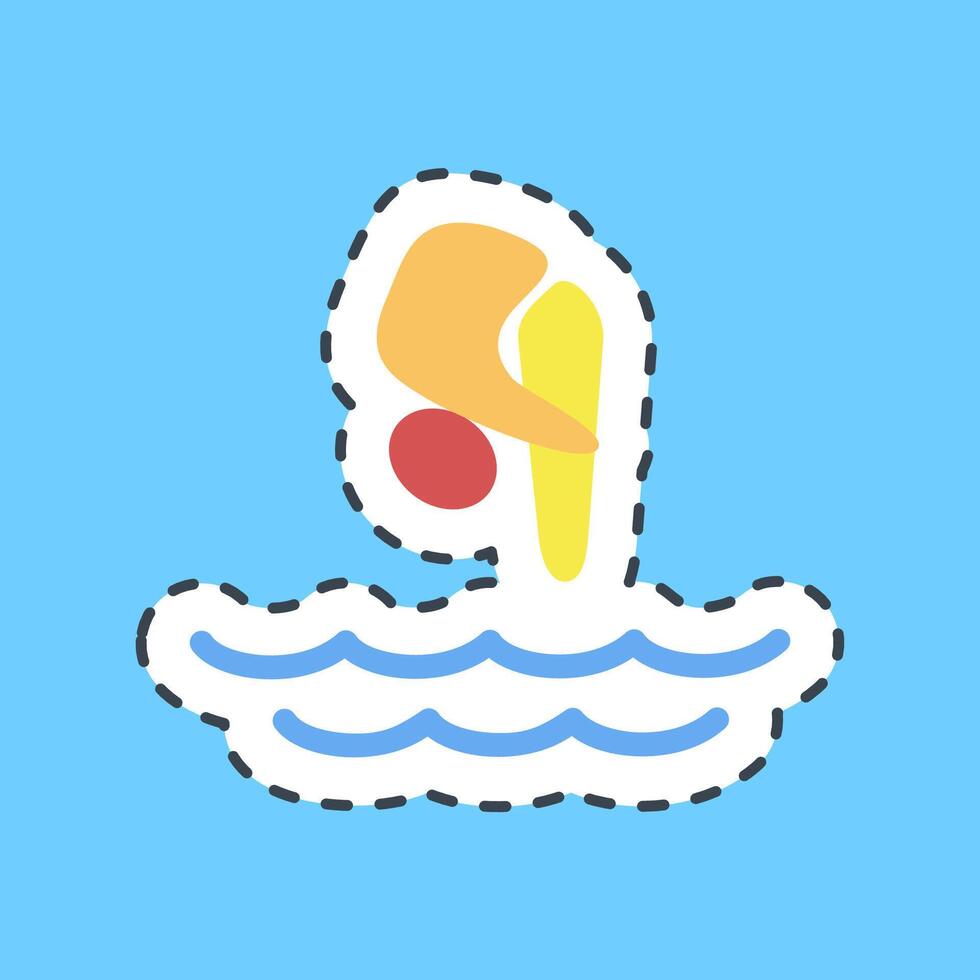 Cutting line sticker diving. Olympics Sports elements. vector