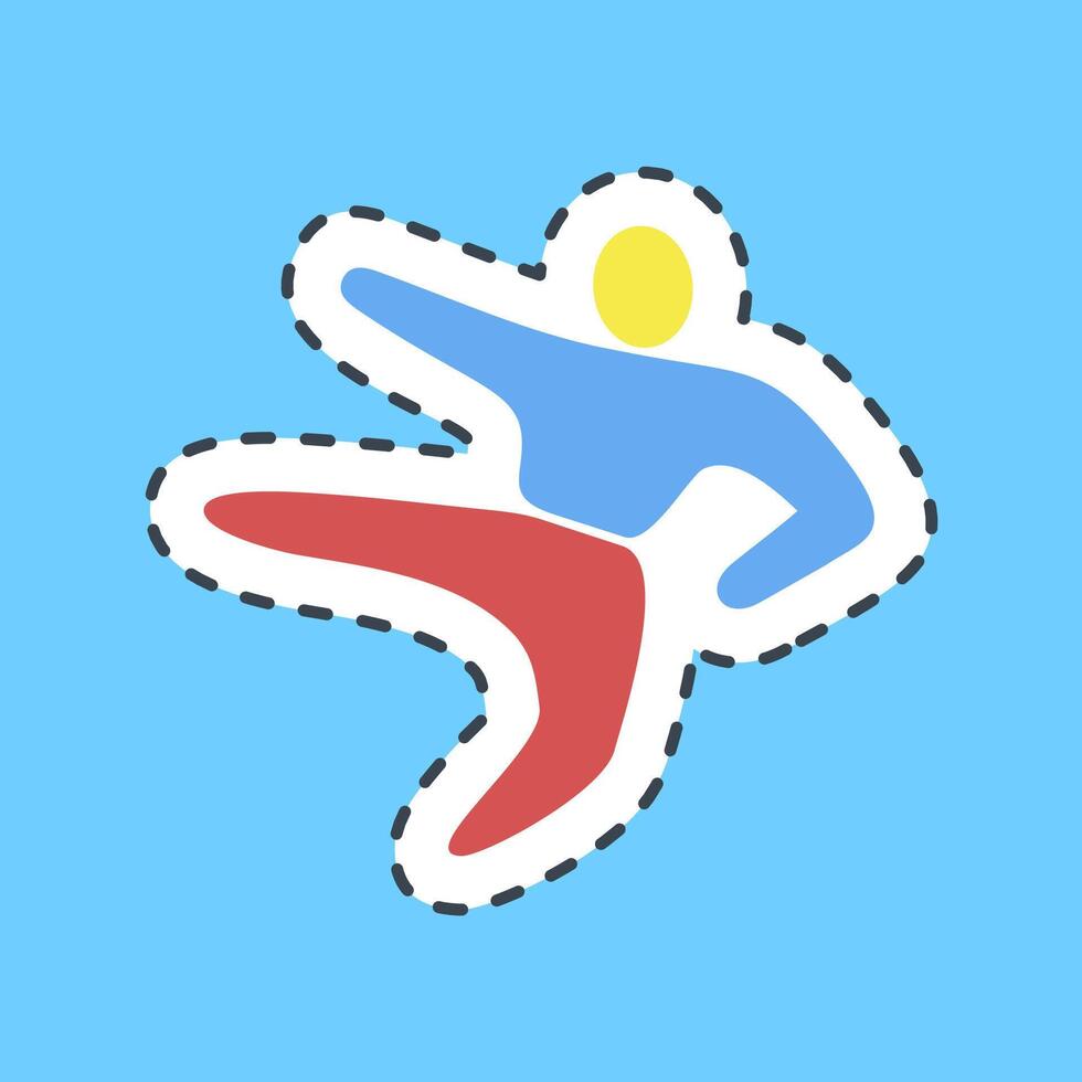 Cutting line sticker taekwondo. Olympics Sports elements. vector