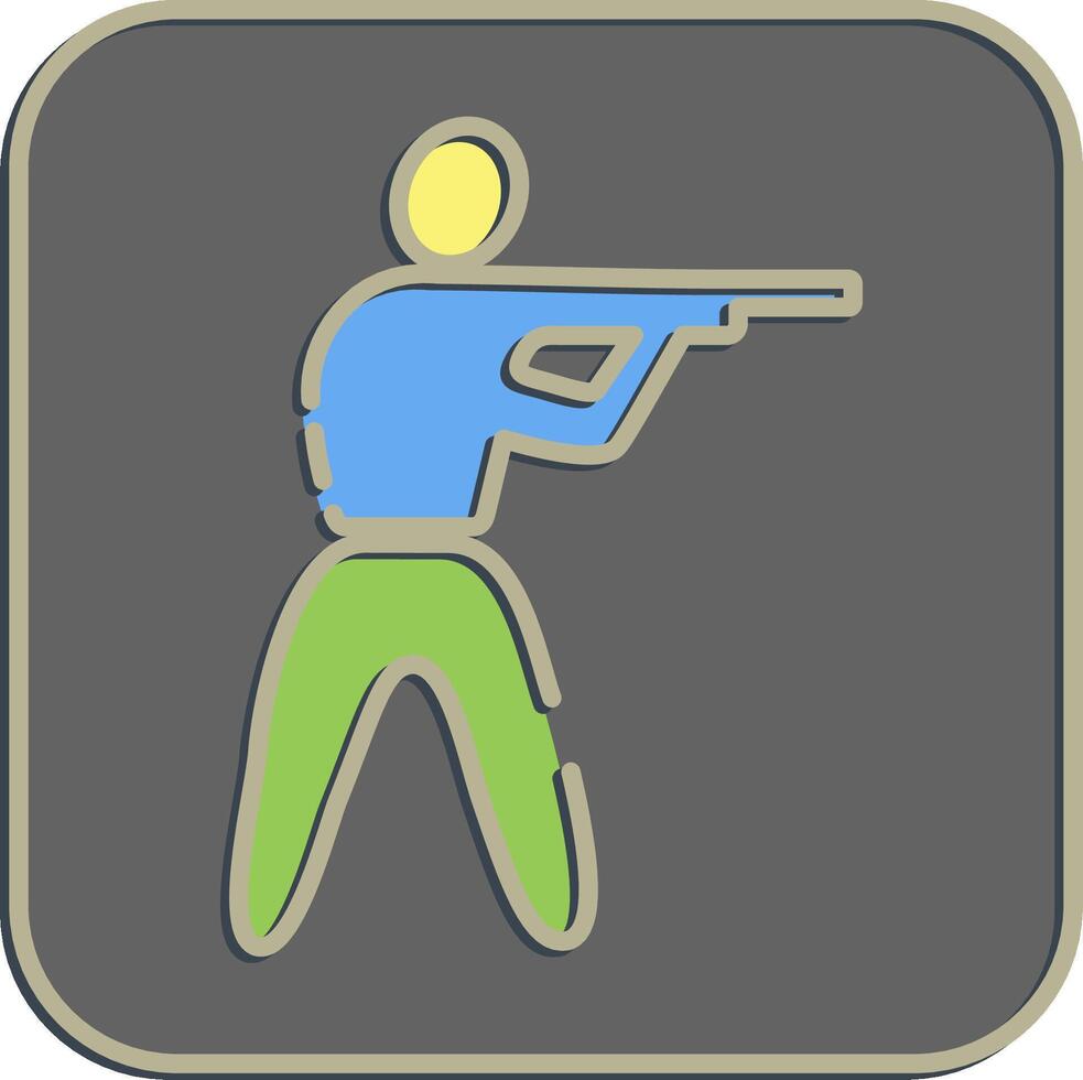 Icon shooting. Olympics Sports elements. Icon in embossed style. vector
