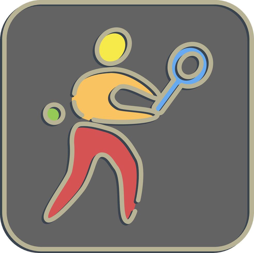 Icon tennis. Olympics Sports elements. Icon in embossed style. vector